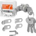 Mailbox Lock Replacement with 4 Keys - Multipurpose Mail Box Locks Compatible with Almost All Brands - Universal Lock Pick Set - File Cabinet Lock - Durable and Secure