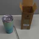 BJPKPK 30oz Stainless Steel Tumbler Color Block Insulated Tumblers Cup with Lid and Straw, Double Walled Travel Coffee Mug,Mint