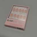 Glamnetic Press On Nails - MaDamn | French Tip UV Finish Short Pointed Almond Fake Nails, Salon Quality Semi-Transparent Nails in 12 Sizes - 24 Nail Kit with Glue