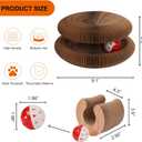 Magic Organ Cat Scratching Board with Bell-Ball, Durable Foldable & Reversible Infinity Style Interactive Kitty Kurlz Cat Scratcher for Indoor Cats Toy, Furniture Protector, Kitten Cats Accordion Toy