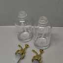 Molimoli Syrup Dispenser for Coffee Bars, Glass Syrup Bottle w. Pump, 16.9 oz 500 ml, Set of 2, Gold Upgraded Dispenser