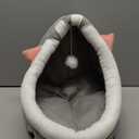 PUXING Cat Bed for Indoor Cats Cat Cave Bed Cat House Cat Tent Hideaway Pod for Indoor Cats Felt Kitten Beds Covered Cat House for Ultimate Cozy Comfort(Size:M)