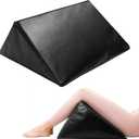 Massage Table Bolster Pillow for Leg Support, Durable 30D Foam with Easy-Clean PU Cover, Elevating Leg Wedge for Physical Therapy 20x18.5x15.3x11.4 Inch(Black)