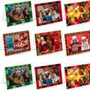 Motiskyy 100 Set Christmas Photo Frame Greeting Cards with Envelopes and Stickers Bulk Christmas Picture Cards with 4 x 6 Photo Insert Xmas Holiday Party Greeting Supplies(Plaid)