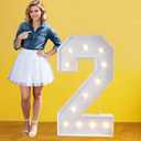 4FT Marquee Numbers, Warm White Light Up Number 2 with Display Board, Balloon Kit Decorations, DIY Pre-Cut Frames for Party, 2nd Birthday, Anniversary Decor, 21st, 25th Milestones,2026 Graduation Deco, New Year Party Deco