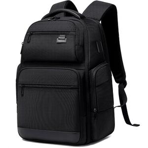 FENRUIEN Business Travel Backpack for Men,Large Capacity Laptop Backpack with USB Charging Port,Multifunctional Water Resistant Expandable Black Bag Fits 15.6 Inch computer