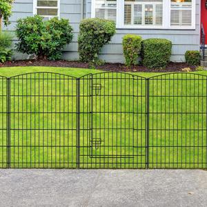INJOPEXI Decorative Garden Fence 12 Panels 26ft (L)36in (H) Garden Fences with 11 Panels + 1 Gate, No Dig Animal Barrier Rabbit Fencing Rustproof Metal Wire Temporary Dog Fence for Patio Outdoor Yard (12 Panels 26ft(L)-36"(H) - With Gate)