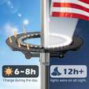Solar Flagpole Light for 15-25ft Poles, 32 LEDs Ultra Bright 1200LM, 360° Illumination, 10000mAh Battery, IP67 Waterproof, All Night Lighting for Outdoor Flag Display