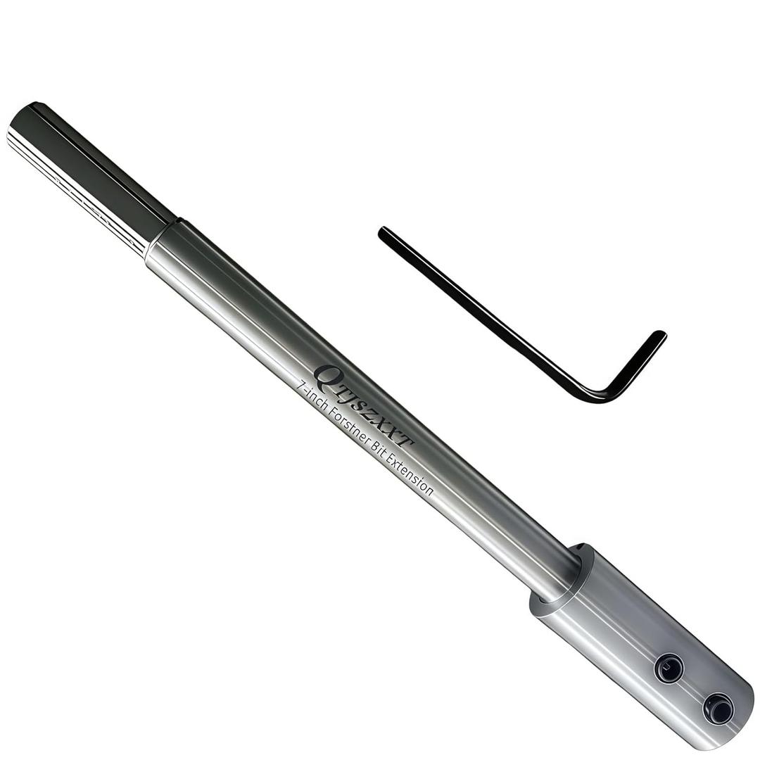 10" Forstner Drill Bit Extension Kit, 3/8" Round Shank Extension Rod, Adds 8.74" Drilling Depth for Woodworking Furniture & Wood Drilling