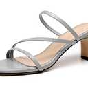 VenusCelia Women's Funky Pumps Heeled Sandals (38 US,Grey)