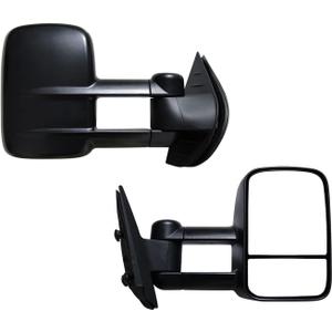 AERDM Towing Mirrors Manual Operated Textured Black Telescoping fit for 2007-2013 Chevy/GMC Silverado/Sierra Exterior Accessories Mirrors