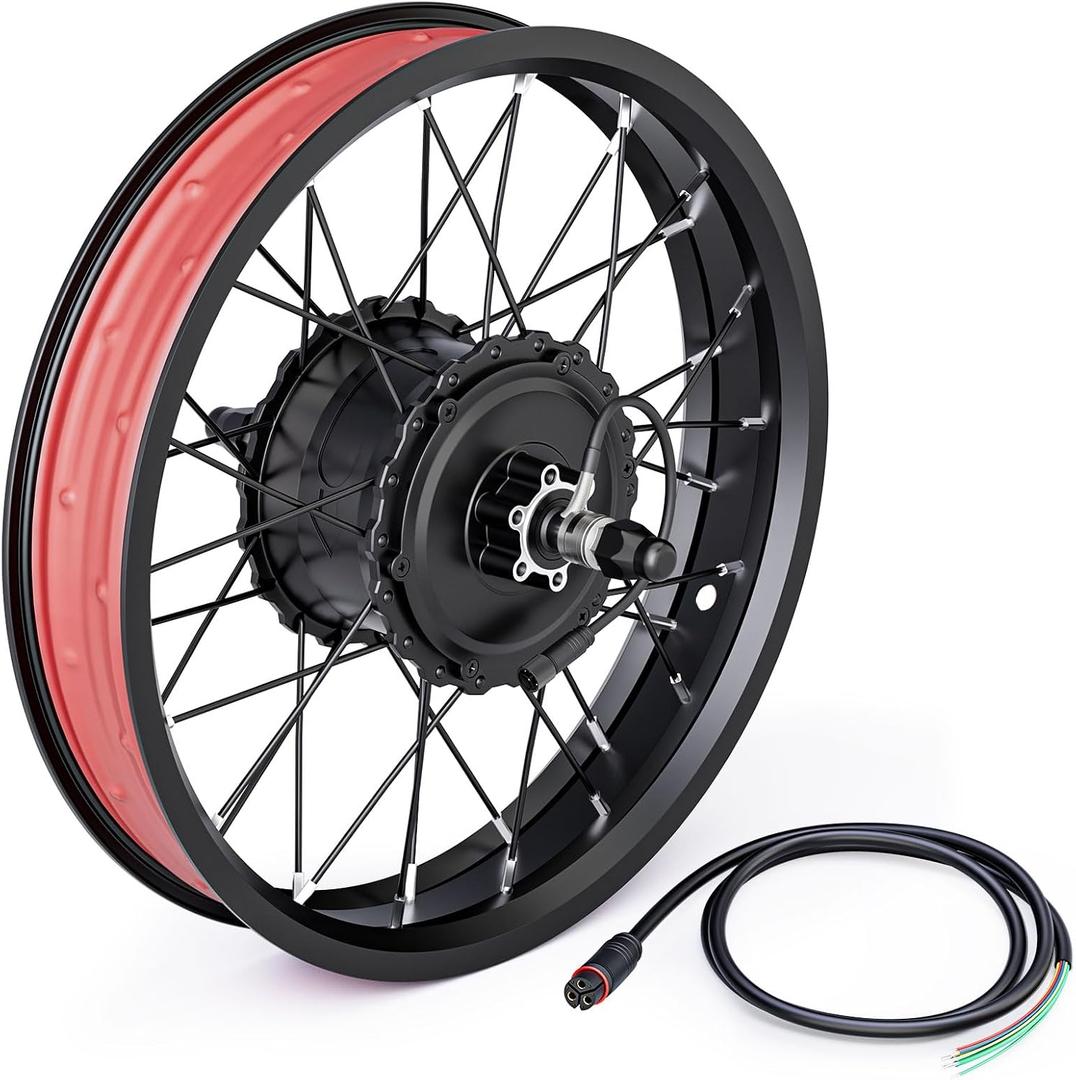 20/26×4.0'' Fat Tire Bike Front/Rear Wheel, 48V 1000W E-Bike Wheel Motor
