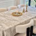 Beige Rectangle Tablecloth 72 x 54 Inch, Soft Thick Spillproof Waterproof Table Cloth, Jacquard Fabric Dining Table Cover for Kitchen, Wedding, Dinner, Farmhouse, Party