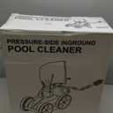 MAKHOON Upgrade Pool Pressure Side Sweeper: Professional Solution for Cleaning Your Swimming Pool (Four Wheels are Better Than Three) Need 1.5" Female Thread Pool Booster Pump Inlet, 4 Bar Pressure, White