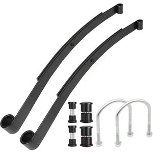 BestAccess EZGO RXV Golf Cart Heavy Duty Leaf Spring with Bushing kit U-Bolts for 2008&up,2 Pack 2-Leaf Design Replace OEM:603498 604494