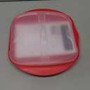 Microwave Bacon Tray Silicone Microwave Bacon Cooker with Splatter Lid,Microwavable Bacons Grill Rack Make Crispy Bacons in Minutes,Convenient Kitchen Tool(Red,Size:9.84 * 11 * 2.36inch)