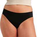 saalt Seamless Thong - Womens Period Underwear - Replaces 1 Liner or 2 Light Tampons (Small, Volcanic Black)
