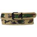 Desert Camouflage 2 Holes Row Metal Grommet Stitched Canvas Fabric Web Belt XL 