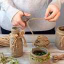 Jute Rope 1/4in100ft Natural Material Heavy Duty Jute Rope Twisted for Indoor Outdoor Crafts, Nautical, Tug of War, Railing, Hammock, Swing, Gardening