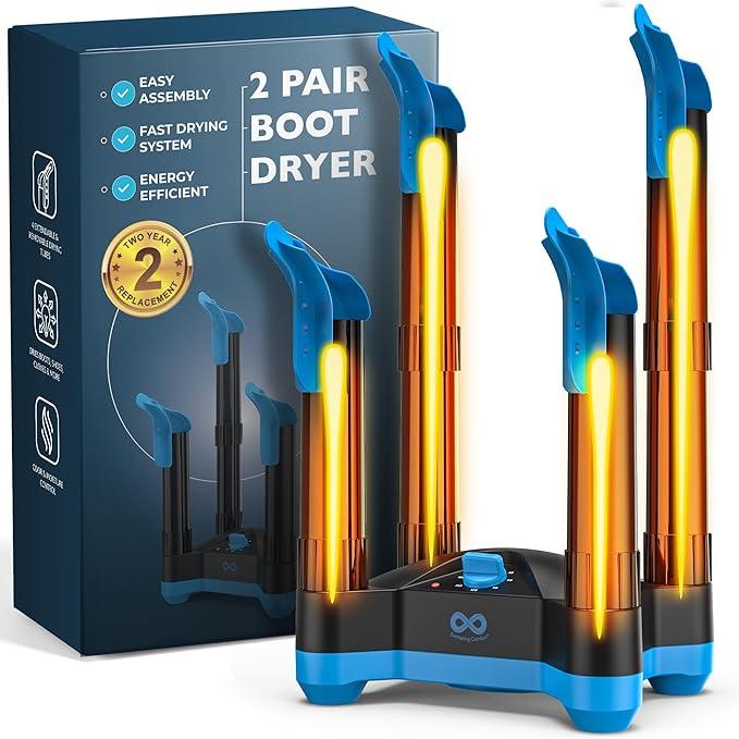 Everlasting Comfort Boot Dryer for Work Boots – Easy-to-Use Boot Warmer & Shoe Dryer, Energy-Efficient Electric Fanless Design to Reduce Odor, Fast Drying for Sneakers (2 Pair)