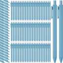 Fulmoon 50 Pcs Ballpoint Pens Bulk Retractable Comfortable Writing Pens Cute Christmas Supplies in Medium Point 1.0 mm for Teacher Office Home Baby Shower (Light Blue,Black Ink)