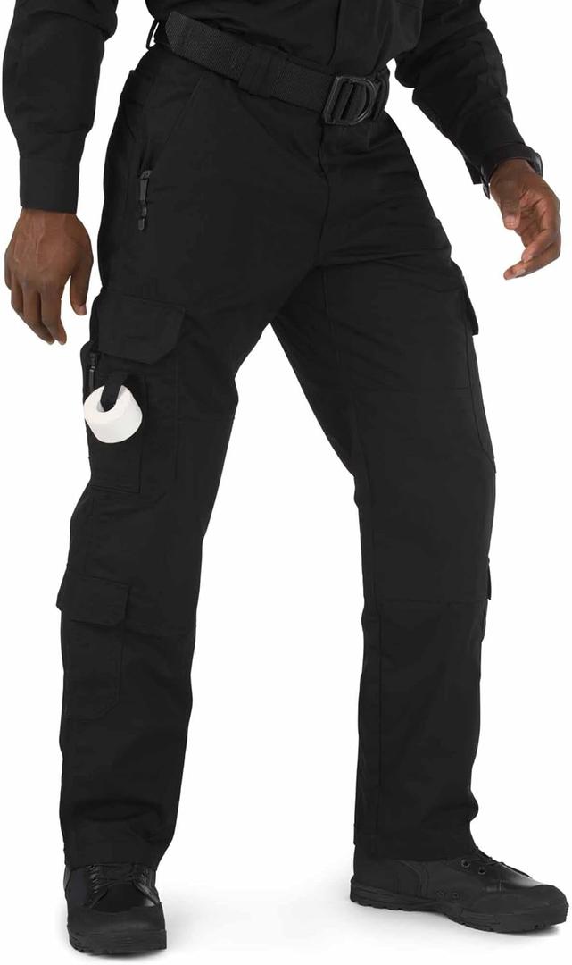 5.11 Tactical Men's Taclite EMS Pants, Cargo Work Pant for EMT and First Responders, Lightweight Ripstop, Style 74363ABR (34W x 32L, Black)