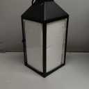 JHY DESIGN Set of 2 Black Decorative Lanterns 17.5inch&13.5inch Metal Candle Lanterns for Indoor Outdoor Events Paritie and Weddings Vintage Style Hanging Lantern