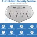 Wall Outlet Indoor Hidden Camera with 45W Fast Charger, 4-in-1 Power Outlet Camera with USB-A & USB-C, 1080P HD, Night Vision, WiFi Remote View