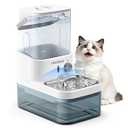 Wastewater Separation Cat Water Fountain No Filter, Stainless Steel Pet Water Fountain with Radar Sensing, Wireless Cat Fountains for Drinking, No Pump, Totally 5.7L, 30db Low Noise