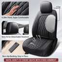WELLDO Car Seat Covers Full Set, Leather Seat Covers for Cars, Car Seat Protector Waterproof, Non-Slip Car Interior Covers Full Set Universal Automotive Seat Covers for Most Cars SUVs, Black