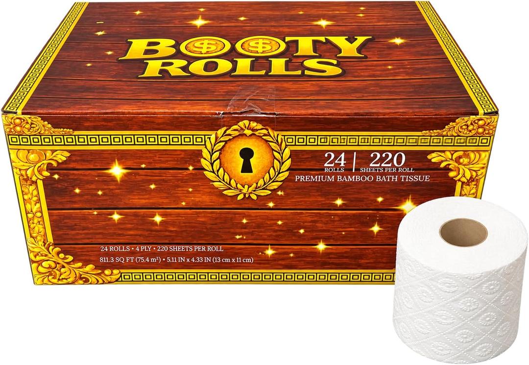 4-Ply Bamboo Toilet Paper, 24 Rolls, 220 Sheets