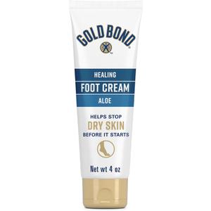 Gold Bond Healing Foot Cream for Dry Feet, 4 oz, With Aloe, Nourishes & Softens for Healthier Looking Feet