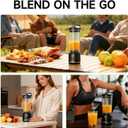 Portable Blender for Smoothies and Shakes, 18oz Rechargeable Electric Personal Juicer Cup with Dual Mode, 6 Sharp Blade Drink Mixer Bottle with Leakproof-Lid & Sip Spout for Kitchen/Travel/Gym