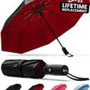 REPEL Windproof Travel Umbrella - Compact & Withstands Winds up to 85MPH , Strongest Premium Auto Folding Umbrella for Rain and Sun - Durable, Light & Portable for Women & Men , Fits Backpack & Cars