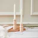 Denique Ceramic Candle Holders Set of 2, Creative Modern Knot Candlestick Holder Set, Table Centerpiece Taper Candle Holders Desktop Decoration for Home Decor, Wedding, Dinning, Party (Beige)