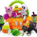 JOYIN Baby's Pumpkin Halloween Playset with 8 Fun Play Pieces, Plush Goodie Bags Stuffers Fillers for Kids, Halloween Party Favors Supplies Decoration, Prizes and Gifts for Infants Boys and Girls