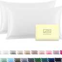 Silk Pillowcase for Hair and Skin,Soft,Breathable and Sliky 100% Silk Pillowcases King Set of 2,Both Sides Natural Mulberry Silk Pillow Cases with Hidden Zipper(King Size 20"X 36",2pcs) (White-2 Pack)
