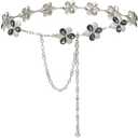 ILuvatar glass diamond chain belt metal metal belt women's western style belt women's belt bling bling F009