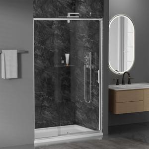 38-42" W x 71" H Pivot Glass Shower Door, Pivot Shower Door with 1/4"(6mm) Clear Glass, Brushed Nickel