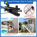 2ft-4ft Complete Set 36" Cable Railing System 33 Drilled with Cuttable Handrail, Modular Black T304 Stainless Steel Angled Stair Cable Railing Posts Kit for 28-38 Wood Concrete Stair