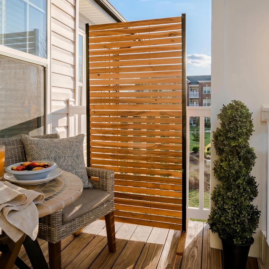 Enclo Easy Assembly Freestanding/Surface Mounted Privacy Screen, Hardwood