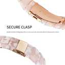Resin Band Compatible with Fitbit Charge 6/ Fitbit Charge 5, Waterproof & Lightweight Bracelet Wristband Replacement with Stainless Steel Buckle, Fashion Strap for Fitness Tracker Women