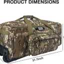 Wolt 120L Rolling Duffle Bag with Wheels, Military Deployment Bag, Large Size