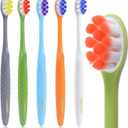 Extra Soft Toothbrushes for Adults, with 20000 Micro Nano Bristles, for Sensitive Teeth and Gum Recession (Compact Head, 5 Count, Family Value Set)