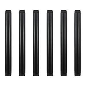 GeilSpace 6 Pack 3/4" × 10" Pre-Cut Black Metal Pipe, Industrial Steel Fits Standard Three Quarters Inch Threaded Pipes and Fittings - Vintage DIY Industrial Shelving (3/4" × 10", Black)