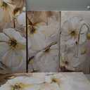 HOMEOART Flowers Wall Art For Living Room Rustic Flower Painting Prints Farmhouse Living Room Bedroom Decor, Framed Large 4 Pieces 48x34 inch, Brown and Gold