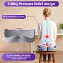 ZZ-WELL Seat Cushions for Office Chairs - Patented Extra Large Seat Cushion 21.2" W x 16.5" L - Memory Foam Seat Cushion for Tailbone Pain Relief, Sitting Pressure Relief (Light Grey)