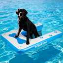 Inflatable Dog Boat Ramp 48"x32", Upgraded Pool Ramp for Dogs, Supports Up to 200 lbs, Stable & Durable Non-Slip Surface, Ideal for Pools, Lakes & Beaches