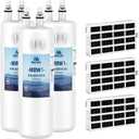 MARRIOTTO EDR1RXD1 Refrigerator Water Filter Compatible with W10295370A, WHR1RXD1, KAD1RXD1, Filter 1, W10295370, P4RFWB, P8RFWB2L, 46-9930, 46-9081 and W10311524 Air Filter (3+3)
