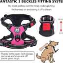 PoyPet No Pull Dog Harness, No Choke Front Lead Dog Reflective Harness, Adjustable Soft Padded Pet Vest with Easy Control Handle for Dogs(Pink,S)